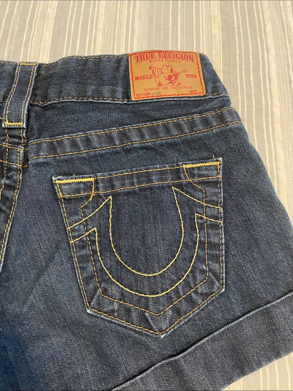 True Religion Dark Indigo Denim Shorts - Picture 3 of 11